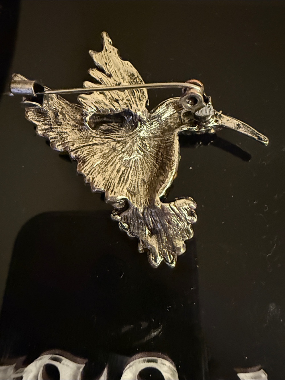 Multicolor Crystal Hummingbird Brooch - Picture 3 of 3